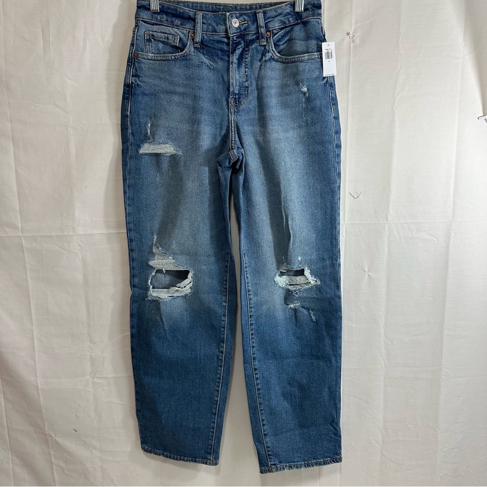 Old Navy Women HighRise O.G. Loose Secret Smooth Pockets Distressed Denim Jean 6